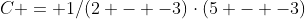 C = 1/(2 - -3)\cdot(5 - -3)