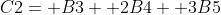 C2= B3+ 2B4+ 3B5