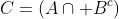 C=(A\cap B^c)
