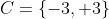 C=\{-3, 3\}
