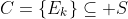 C=\{E_k\}\subseteq S