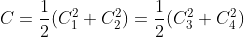 C=\frac12(C_1^2+C_2^2)=\frac12(C_3^2+C_4^2)