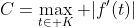 C=\max_{t\in K} |f'(t)|