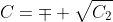 C=\mp \sqrt{C_2}