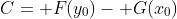 C= F(y_0)- G(x_0)