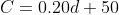 C=0.20d+50