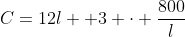 C=12l +3 \cdot \frac{800}{l}