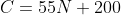 C=55N+200