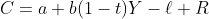 C=a+b(1-t)Y-\ell R