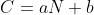 C=aN+b