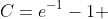 C=e^{-1}-1 