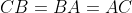 CB=BA=AC