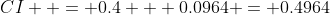 CI+ = 0.4 + 0.0964 = 0.4964