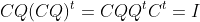 CQ(CQ)^t=CQQ^tC^t=I