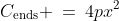 C_{\text{ends}} \:=\:4px^2