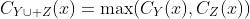 C_{Y\cup Z}(x)=\max(C_Y(x),C_Z(x))