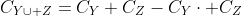 (ii) \;\;C_{Y\cup Z}=C_Y+C_Z-C_Y\cdot C_Z