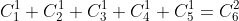 C_1^1+C_2^1+C_3^1+C_4^1+C_5^1=C_6^2