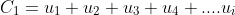 C_1=u_1+u_2+u_3+u_4+....u_i