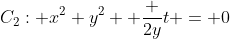 C_2: x^2+y^2 +\frac {2y}t = 0