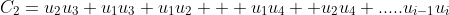 C_2=u_2u_3+u_1u_3+u_1u_2 + u_1u_4 +u_2u_4+.....u_{i-1}u_i