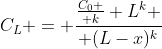 C_L = {{C_0 \over k} L^k \over (L-x)^k}