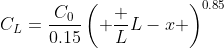 C_L=\frac{C_0}{0.15}\left( \frac {L}{L-x} \right)^{0.85}