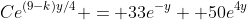 Ce^{(9-k)y/4} = 33e^{-y} +50e^{4y}