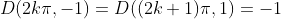 D(2k\pi,-1)=D((2k+1)\pi,1)=-1
