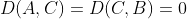 D(A,C)=D(C,B)=0