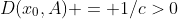 D(x_0,A) = 1/c>0