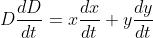 D\frac{dD}{dt}=x\frac{dx}{dt}+y\frac{dy}{dt}