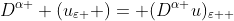 D^{\alpha } (u_{\varepsilon } )= (D^{\alpha }u)_{\varepsilon  }