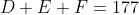 D+E+F=177