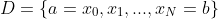 D=\{a=x_0,x_1,...,x_N=b\}