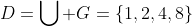 D=\bigcup G=\{1,2,4,8\}