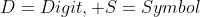 D=Digit, S=Symbol