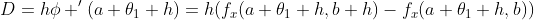 D=h\phi '(a+\theta_1 h)=h(f_x(a+\theta_1 h,b+h)-f_x(a+\theta_1 h,b))