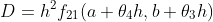 D=h^2f_{21}(a+\theta_4h,b+\theta_3h)
