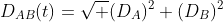 D_{AB}(t)=\sqrt {(D_A)^2+(D_B)^2}