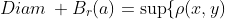 Diam\, B_r(a)=\sup\{\rho(x,y)\;;\;x,y\in B_r(a)\}