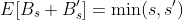 E[B_s B_s']=\min(s,s')