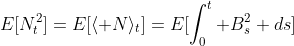 E[N_t^2]=E[\langle N\rangle_t]=E[\int_0^t B_s^2 ds]