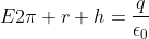 E2\pi r h=\frac{q}{\epsilon_0}\\