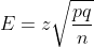 E=z\sqrt{\frac{pq}{n}}