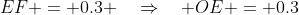 EF = 0.3 \quad\Rightarrow\quad OE = 0.3