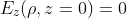 E_{z}(\rho,z=0)=0