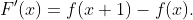 F'(x)=f(x+1)-f(x).