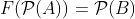 F(\mathcal{P}(A))=\mathcal{P}(B)