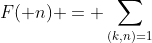 F( n) = \sum_{(k,n)=1;1\leq k\leq n} {\log(\tfrac{k}{n})} 